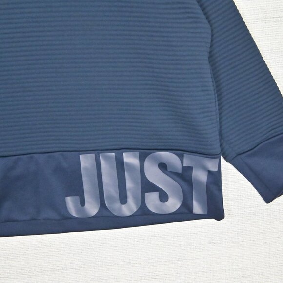 Nike Dri-Fit Just Do It Big Logo Activewear Athletic Navy Blue Sweatshirt Sz XL - Picture 9 of 16